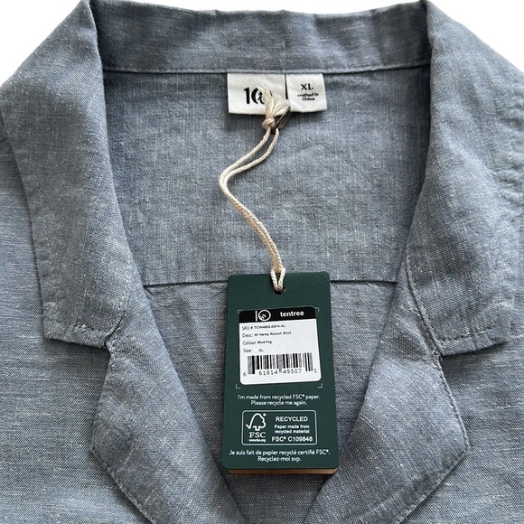 Tentree | Hemp Resort Short Sleeve Button Down Shirt - Size XL - Picture 4 of 12